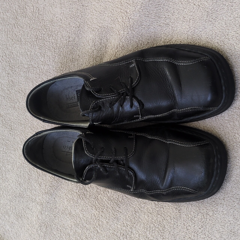 Josef Seibel Black Leather Oxfords Size 39 (Women's Size 8-8.5)